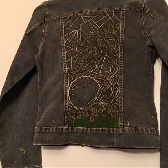 RARE HAND-PAINTED DENIM JACKET by: norm4eva - Picture 3 of 5